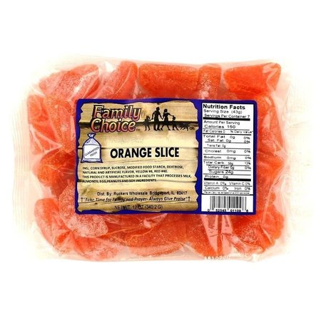 FAMILY CHOICE Candy, Orange Flavor, 14 oz 1109